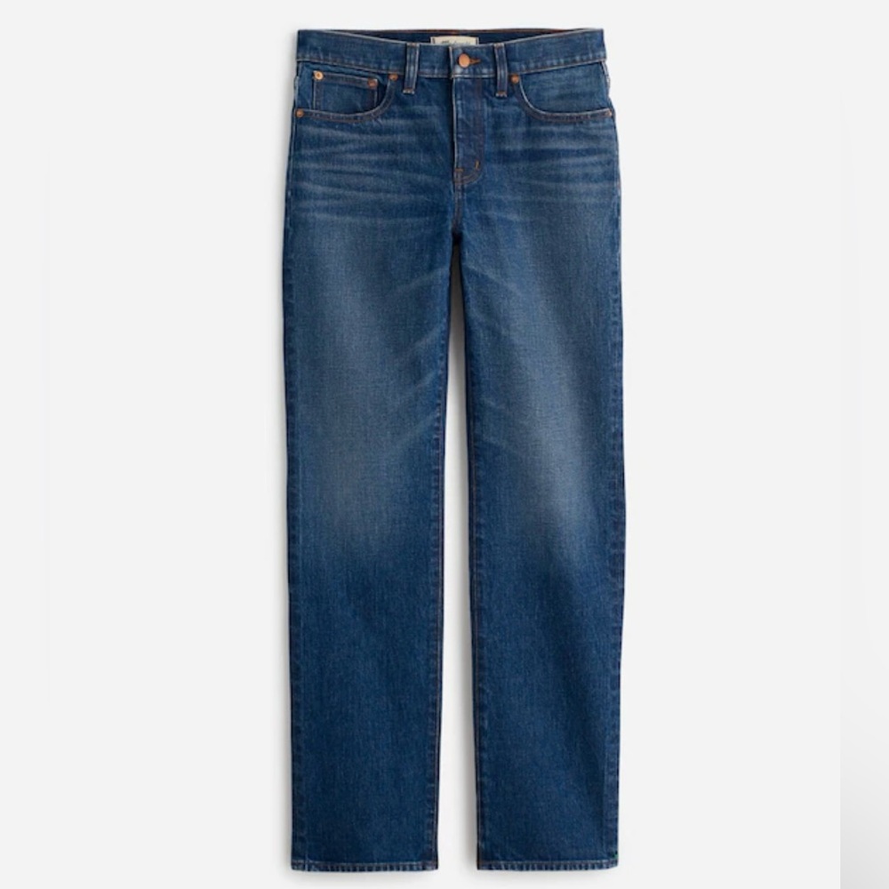 Madewell Mid-Rise Dark Blue Women's Straight Leg Jeans